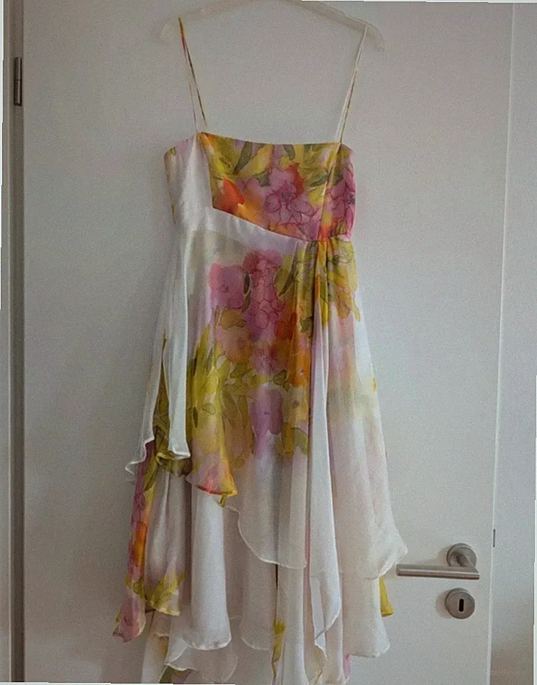 100% Silk Dress Zara Woman / Floral Print XS-S Neupreis 120€