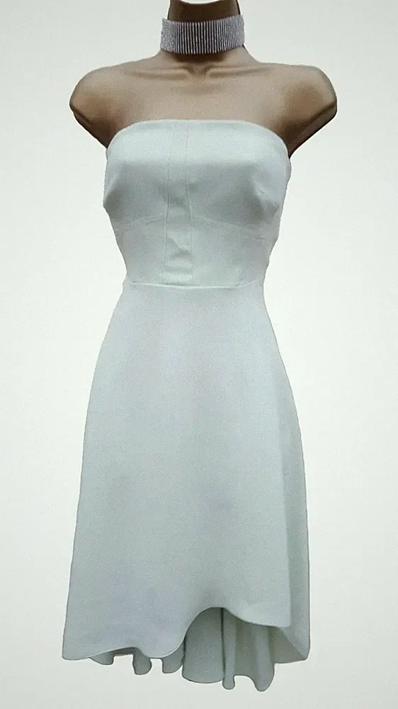 12 UK Karen Millen aquagrün asymmetrischer Saum Abschlussball Hochzeit Gast Korsett Kleid