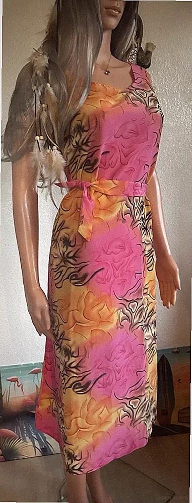 80 % SEIDE # A-Linie Kleid # Gr. M / L # Rosen 🌹 # NEU