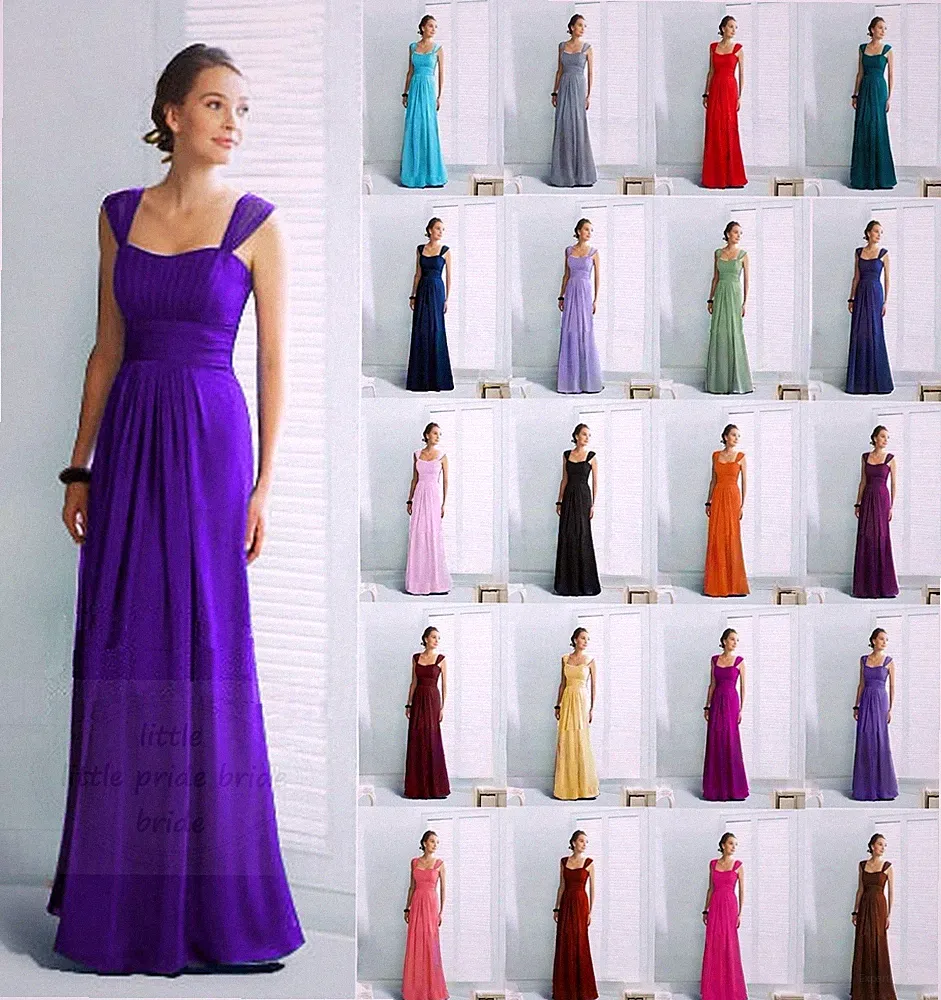 A-Line/Prinzessin Abschlussballkleid in voller Länge Chiffon Brautjungfer