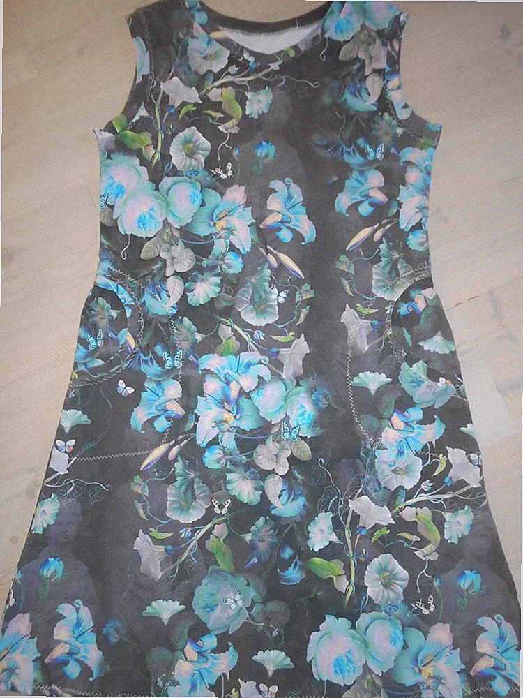 A Linie Jersey Kleid Gr.40- 42 Übergangskleid Unikat Urlaub Freizeit