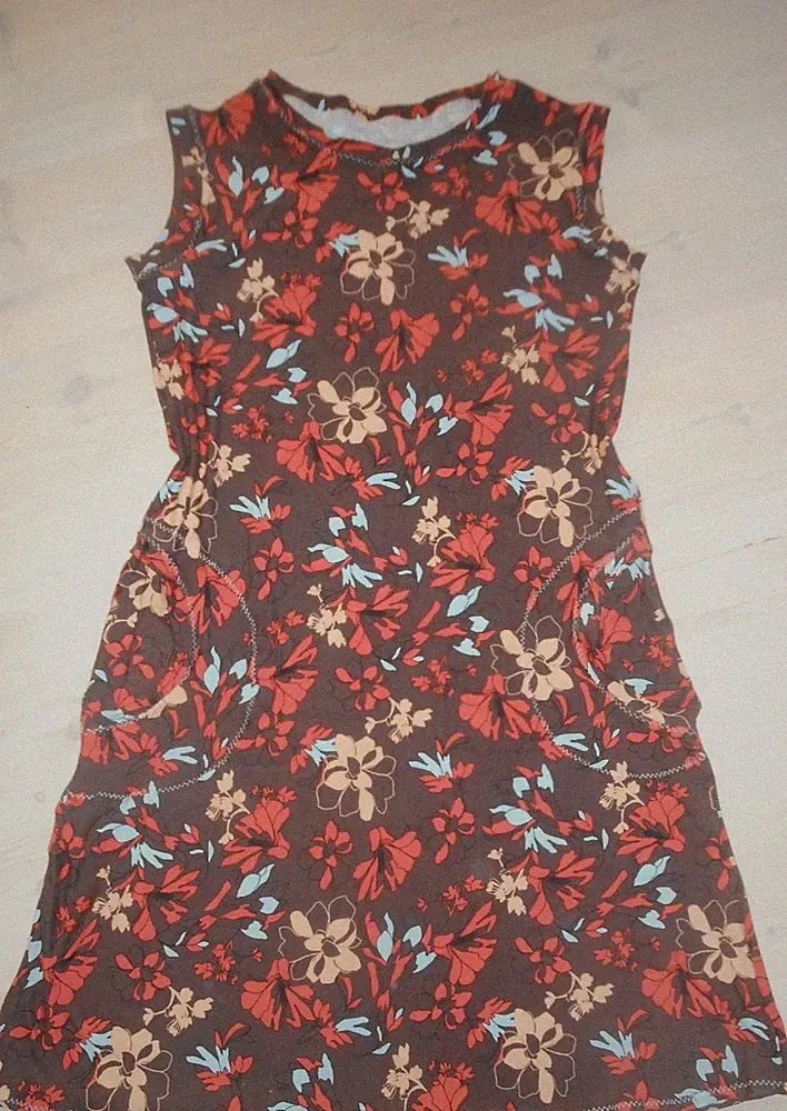 A Linie Jersey Kleid Gr. 42-44 Übergangskleid Unikat Urlaub Freizeit