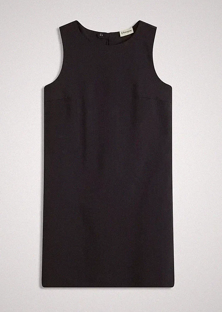 A-Linien Kleid aus Baumwoll-Mix Gr. 48 Schwarz Damen Etuikleid Mini-Dress Neu*