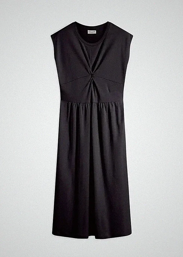 A-Linien-Kleid aus Jersey Gr. 48/50 Schwarz Damen Baumwollkleid Ärmellos Neu*