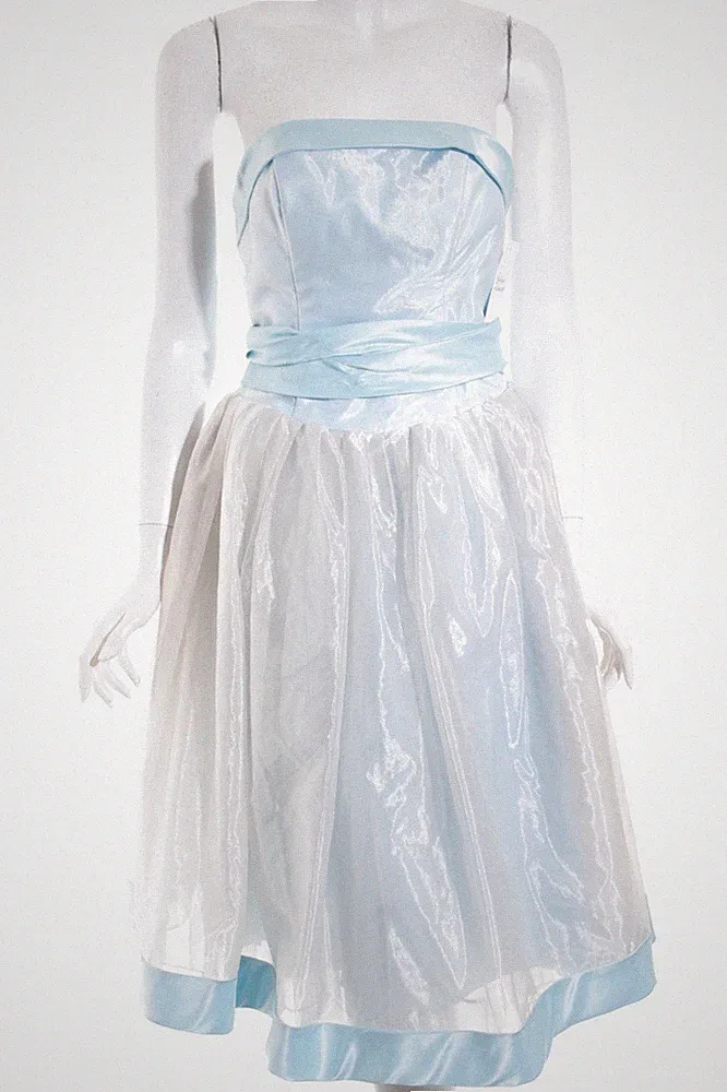 A-Linien Kleid Damen Kleid Gr. DE 34 babyblau Elegant