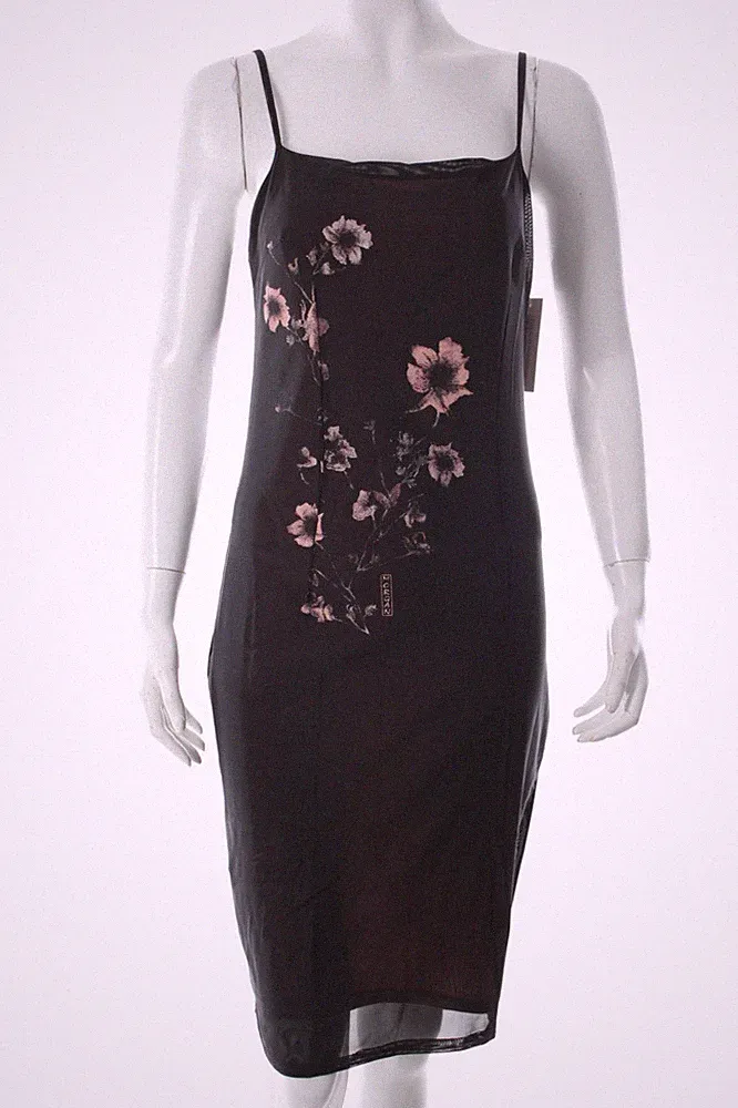 A-Linien Kleid Damen Kleid Gr. DE 36 schwarz-rosé schlichter Stil