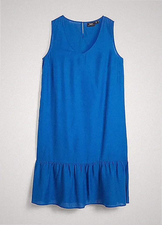 A-Linien-Kleid Gr. 38 Blau Damenkleid Minikleid Sommerkleid Ärmellos Neu