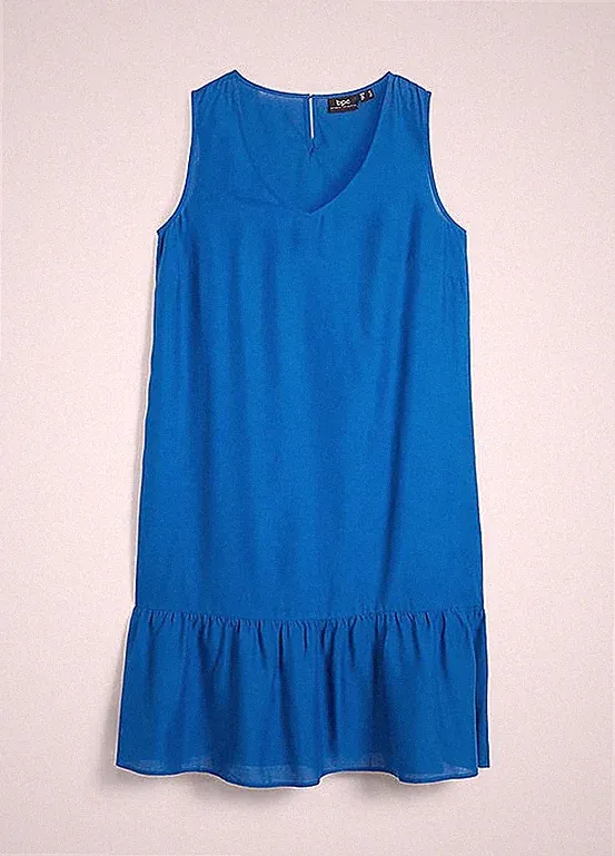 A-Linien-Kleid Gr. 38 Blau Minikleid Sommerkleid Freizeitkleid Neu*