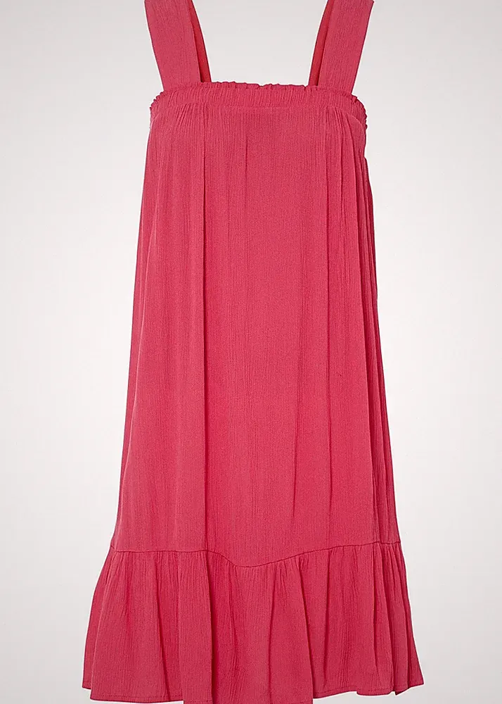 A-Linien-Kleid Gr. 42 Dunkelpink Damen Minikleid Sommerkleid Ärmellos Neu