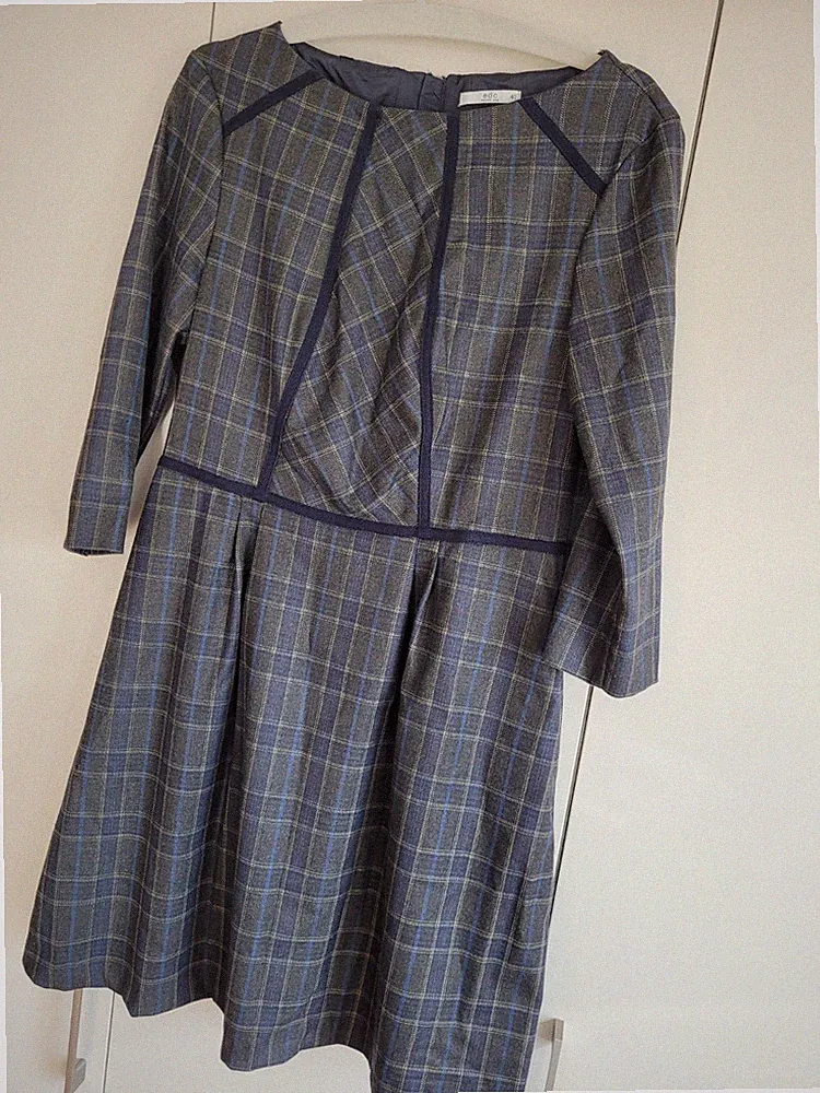 A-Linien-Kleid Grün Kariert Festlich, Edc Esprit Gr. 40