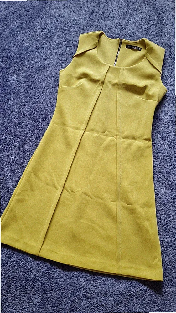 A-Linien-Kleid in Gelbgrün，Gr.36，WIE NEU