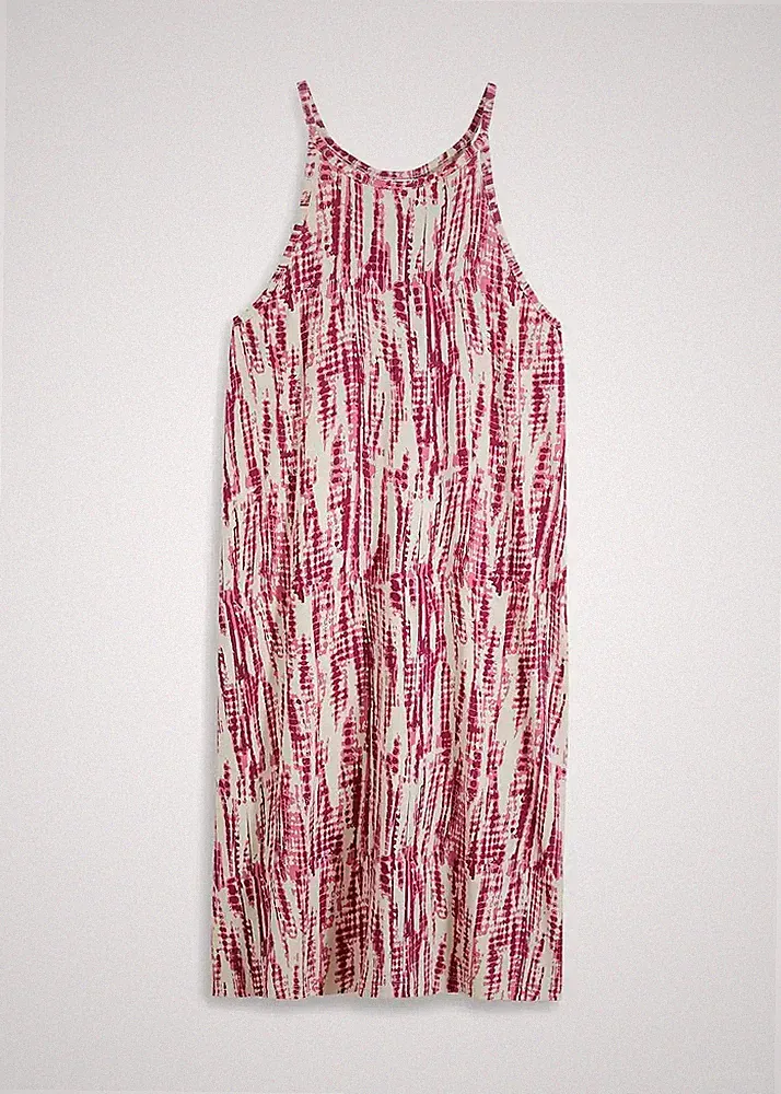 A-Linien-Kleid mit Muster Gr. 48/50 Lila Natur Sommerkleid Mini Dress Neu*