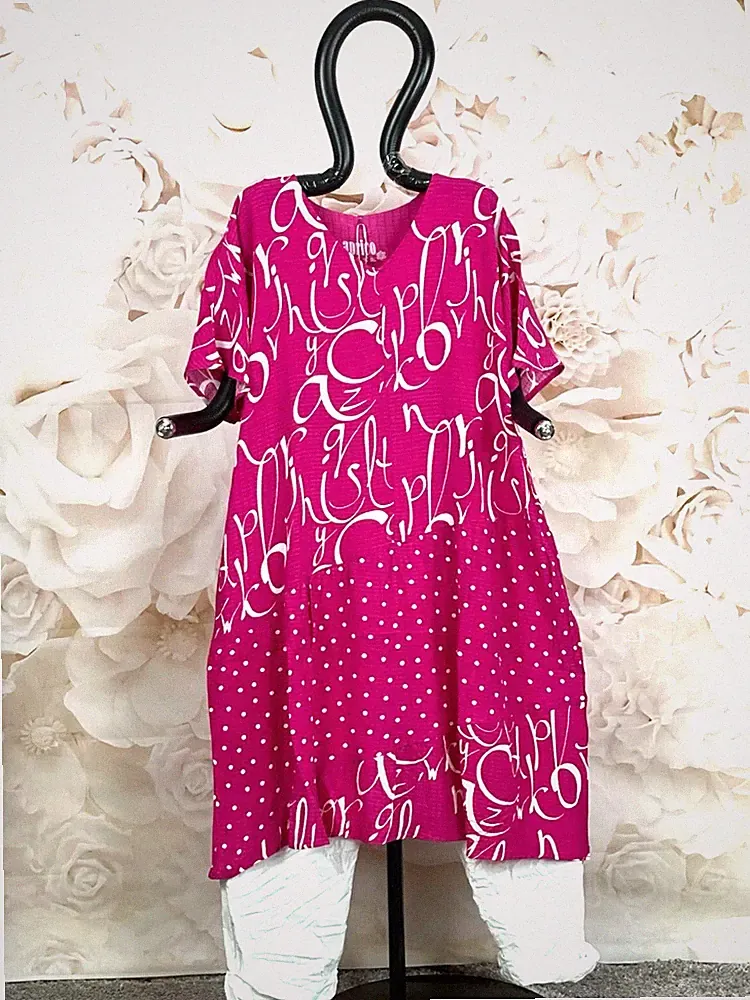Buchstabenmuster A-Linien-Kleid