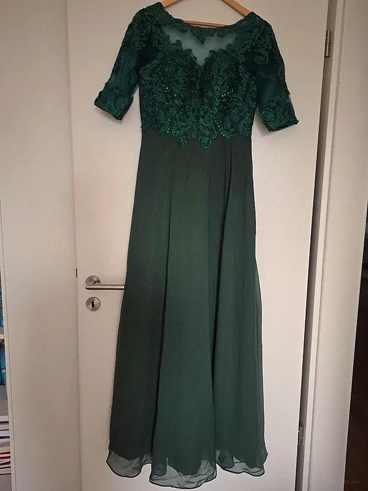 Abend kleid Schulter Kurzarm Party kleid