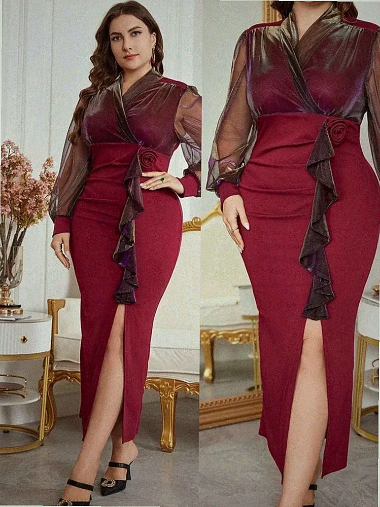 Abend- oder Festkleid Farbe Bordeaux Cocktail Party Hochzeit