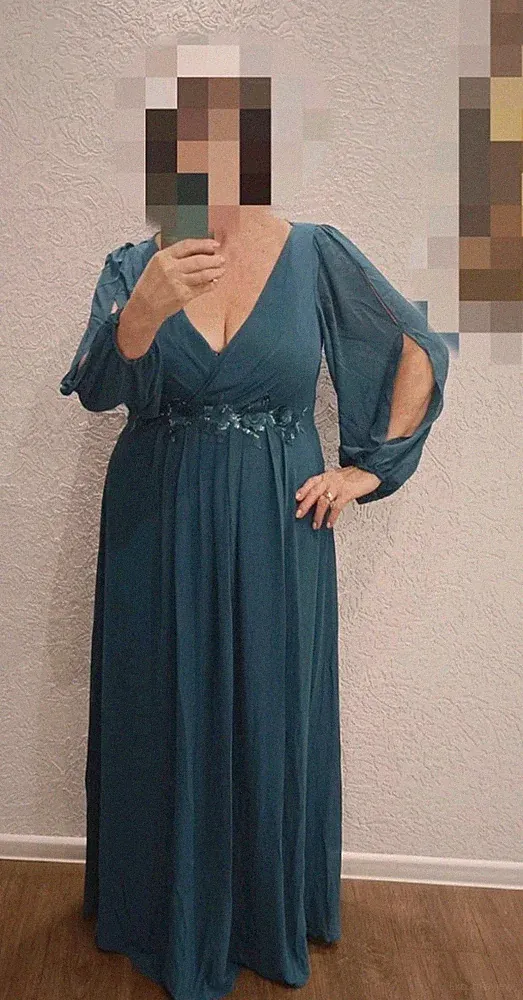hochzeitsgast kleid damen große größen blau
