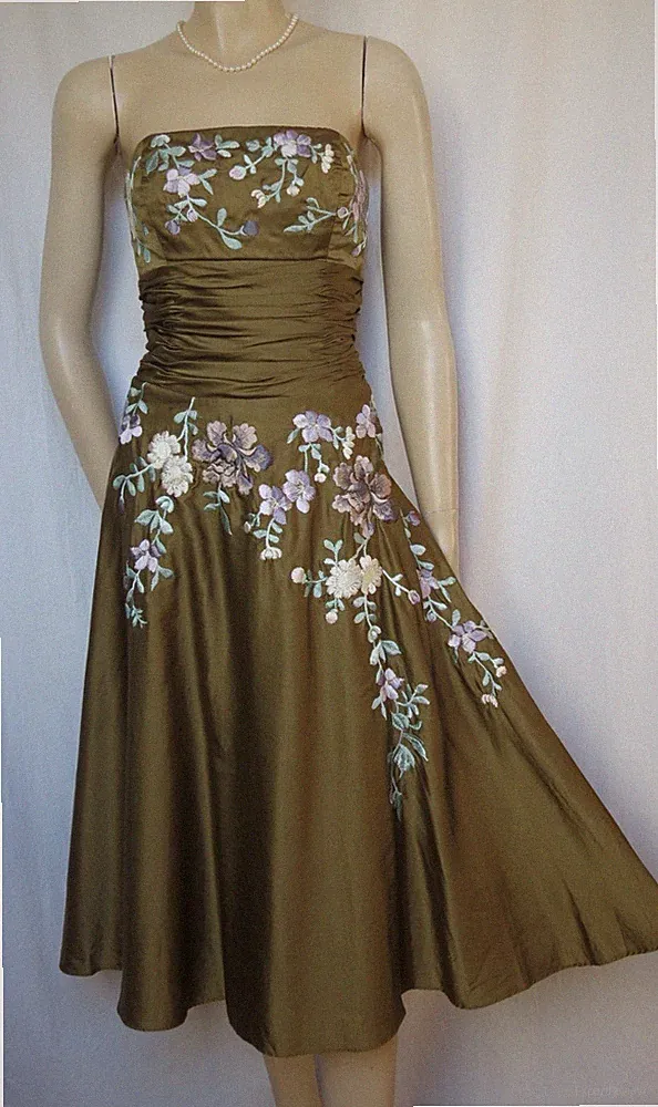 Baumwollmischung Abendkleid