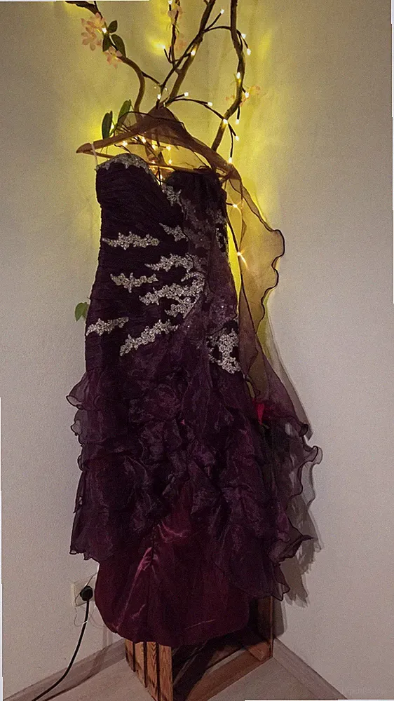 Abendkleid Ballkleid Brautjungfern Hochzeitsgast Bordeaux Gr.36