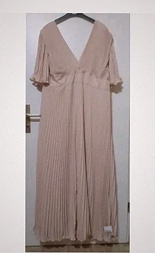 Abendkleid, Plissèekleid, Gr. 54, Asos Curve, Rosè