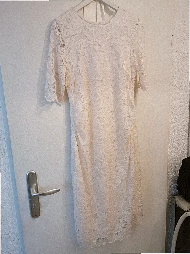 Abendkleid Sommerkleid Spitze Creme Gr. L Schwangerschaft
