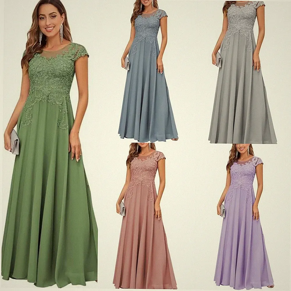 Abendkleider Lang Brautmutterkleider Elegant Hochzeitsgast Cocktail Kleider
