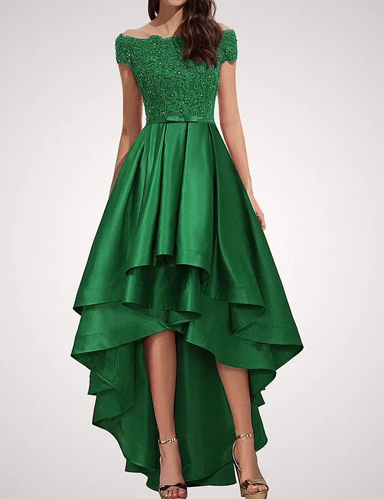 Abendkleider Satin Ballkleid Formales Abendkleid Ärmellos Hochzeitsgast Kleid