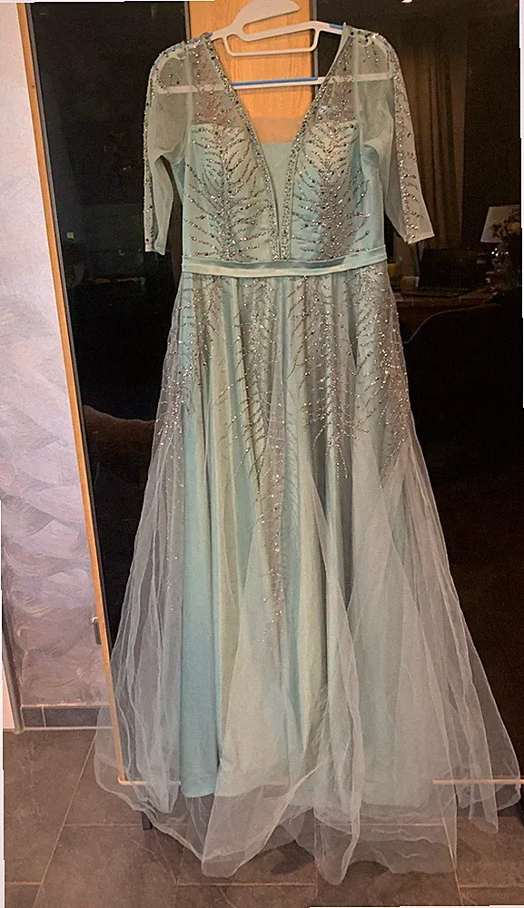 Abiball kleid Gr 40/42 L Verlobungskleid Hochzeit Mintgrün Made Türkei
