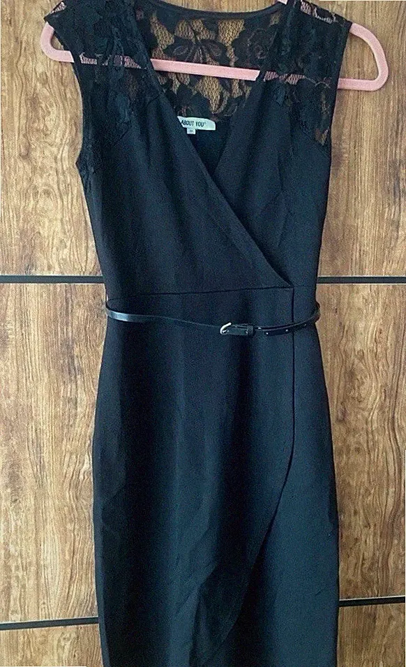 About you Etuikleid Abendkleid schwarz Spitzenkleid Gr. 34/XS NEU