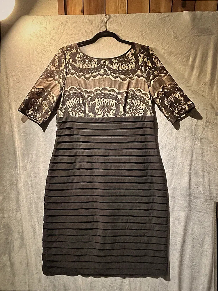 Adriana Pappel Women’s Black Dress Sz 14 Wedding Funeral Goth Party Costume