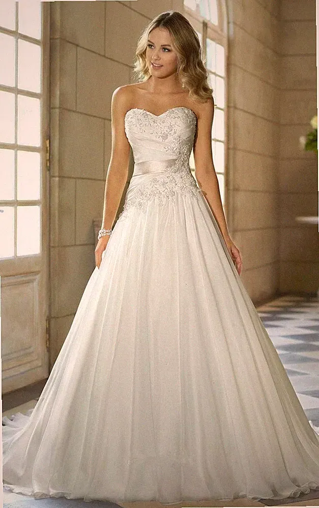 Ärmellose Brautkleid A-Linie Brautkleid Hochzeitskleid Party Kleider Ballkleider