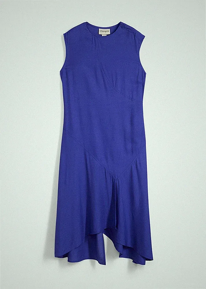 Ärmelloses Kleid in A-Linie Gr. 50 Blau Damenkleid Midikleid Sommerkleid Neu*