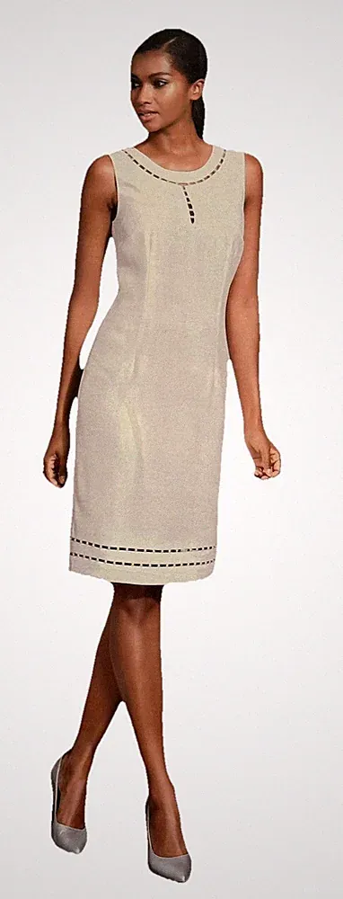 Alba Moda Etuikleid Kleid Gr. 38 weiß neu Perlen Figurenbetont NP 150€
