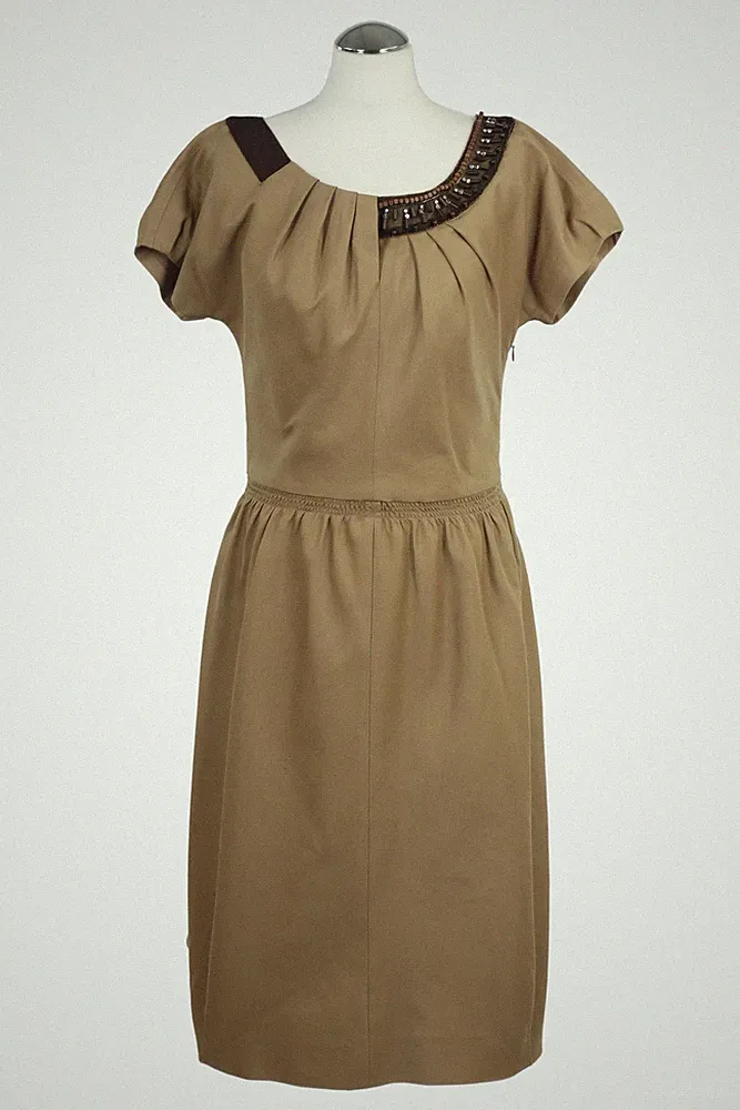 Alberta Ferretti Damen Kleid Gr. 40 Braun Kleid A-Linie Dress