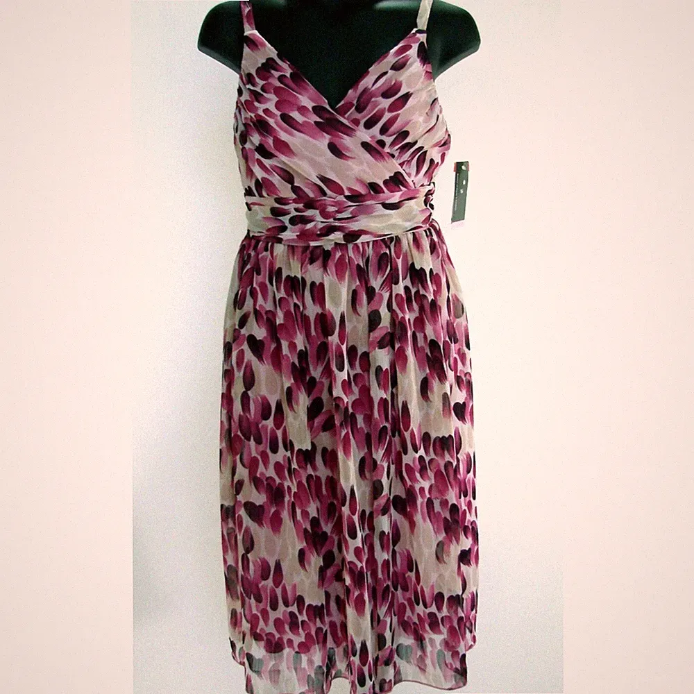 Alessia Dress Girls 16 Pink Y2K Sleeveless Wrap Party Formal Wedding Guest