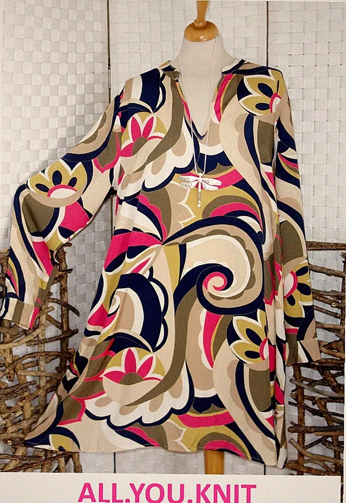 ALL.YOU.KNIT Designer Tunika Bluse - KLEID Gr. 46 48 60 JAHRE Muster A Linie