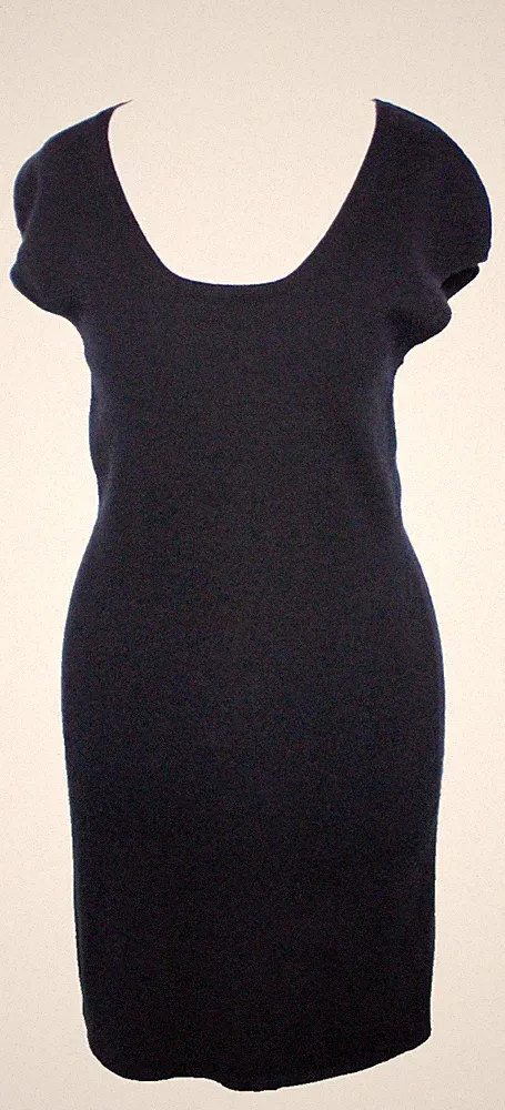 ALLUDE! KASCHMIR DAMENKLEID S WINTER WARM ETUIKLEID BLAU DUNKELBLAU #O82#