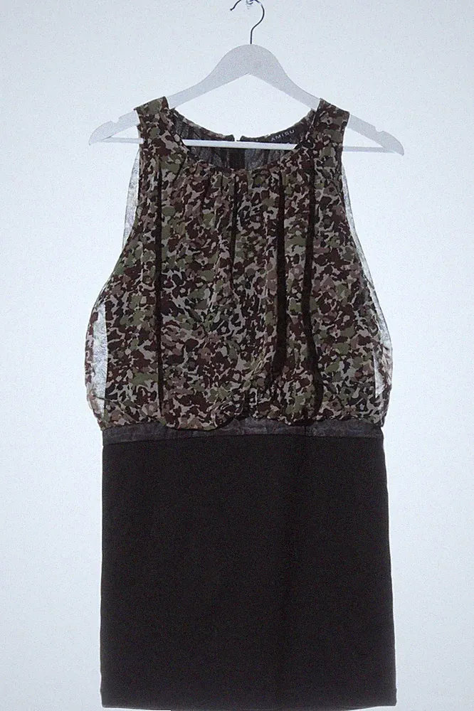 Amisu Etuikleid Damen Bleistiftkleid Camouflage Schwarz Braun Oliv Gr. 38