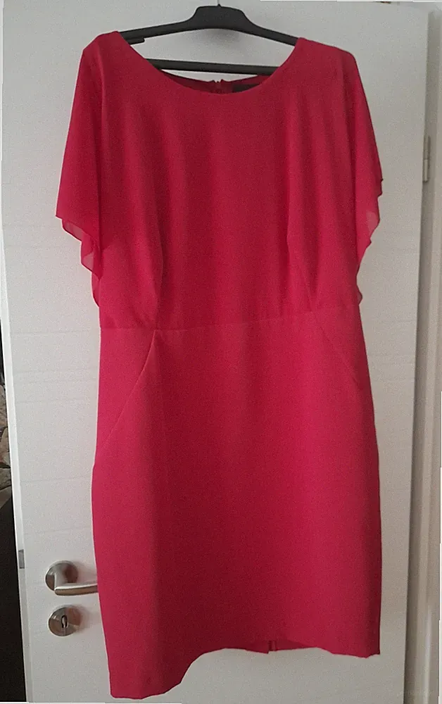 Amy Vermont Damen Cocktailkleid Etuikleid Abendkleid rot weinrot Gr.42 neu
