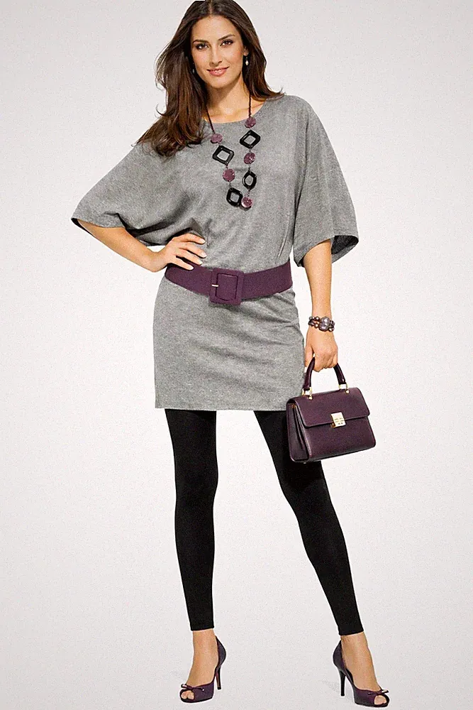Amy Vermont Strick Kleid grau Gr. 42 1209541839 (G)