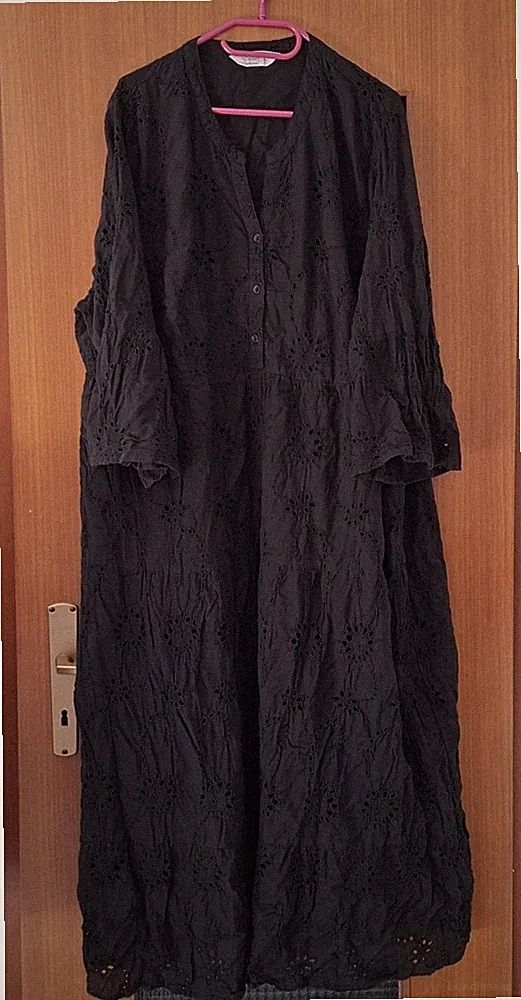 Angel of Style Damen große Größen Midikleid A Linie Lochstickerei Volants 48