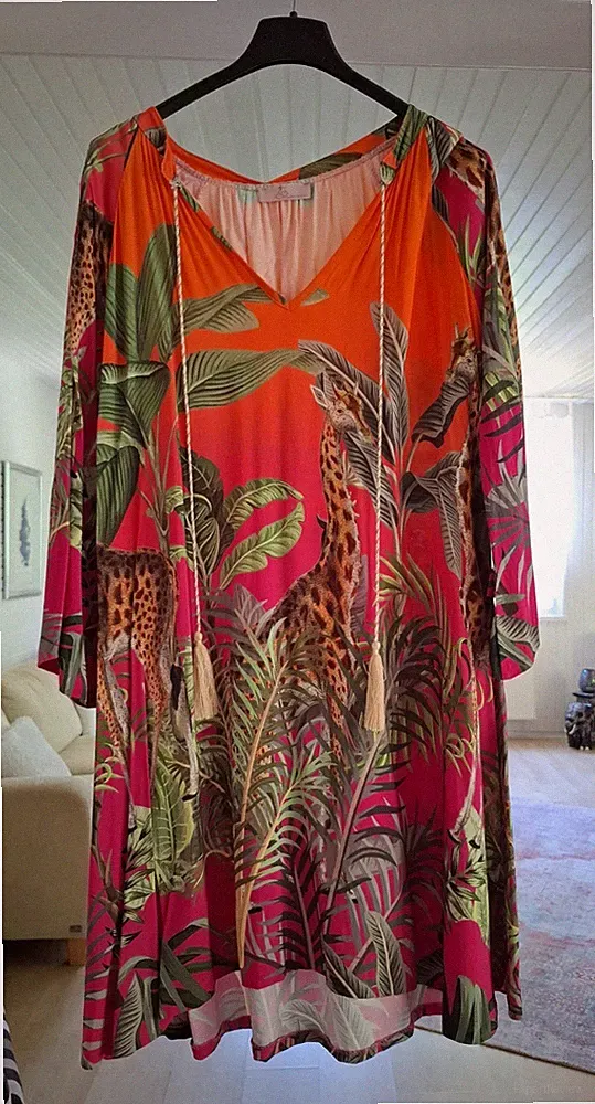Animal Print Sommerkleid M 100% Viskose