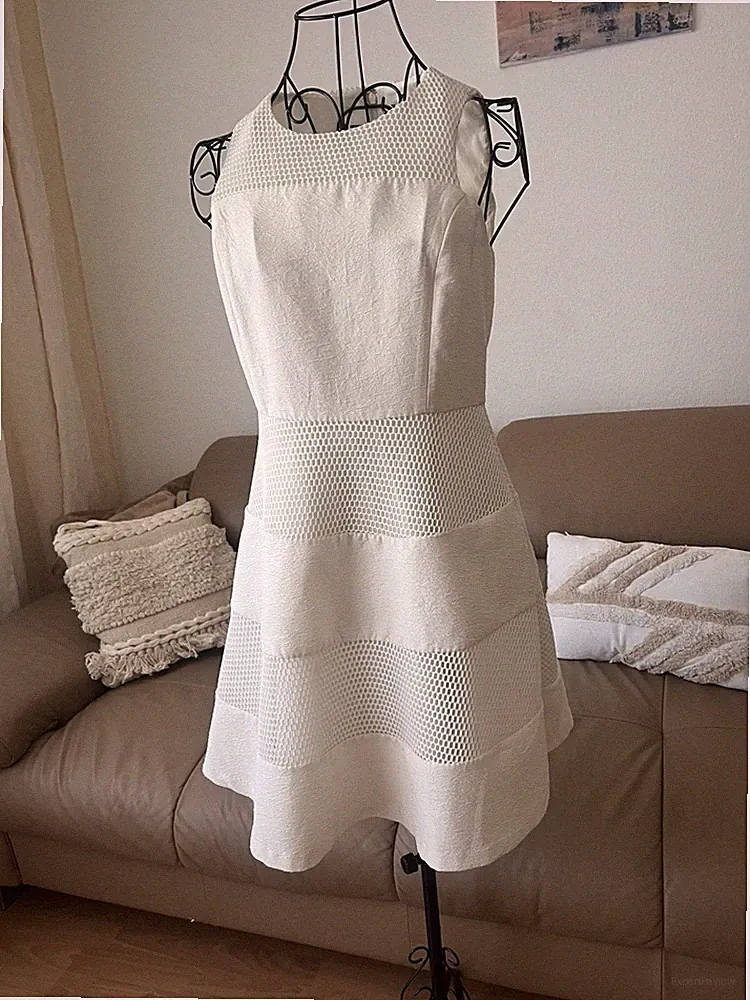 Ann Taylor Petite Kleid 2P weiss Etuikleid XS Sommer