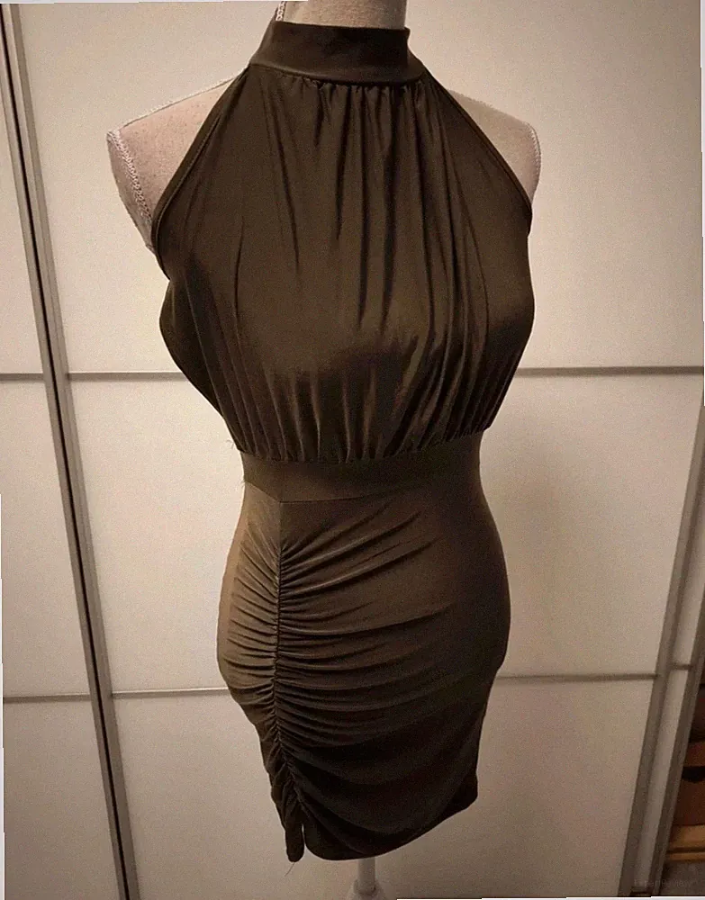 Ann Taylor Pleated Ruffle Sheath Kleid für Damen - Morello Red, Kurzgröße 36