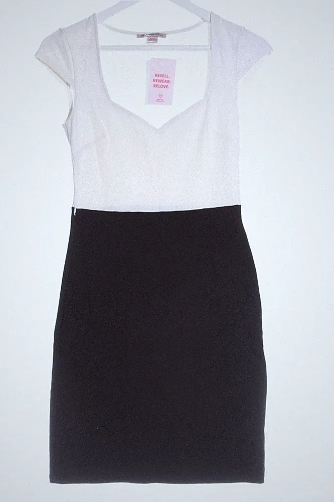 ANNA FIELD Etuikleid Damen Kleid Gr. DE 36 schwarz-weiß Business-Look