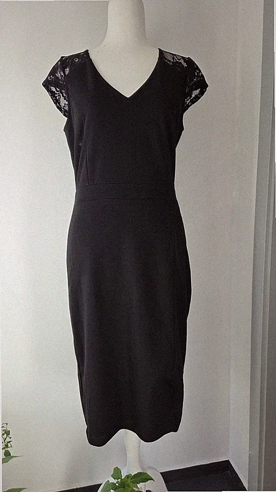 Anna Field Etuikleid Schwarz Spitze Gr. S/M Elegant Cocktailkleid. NEU
