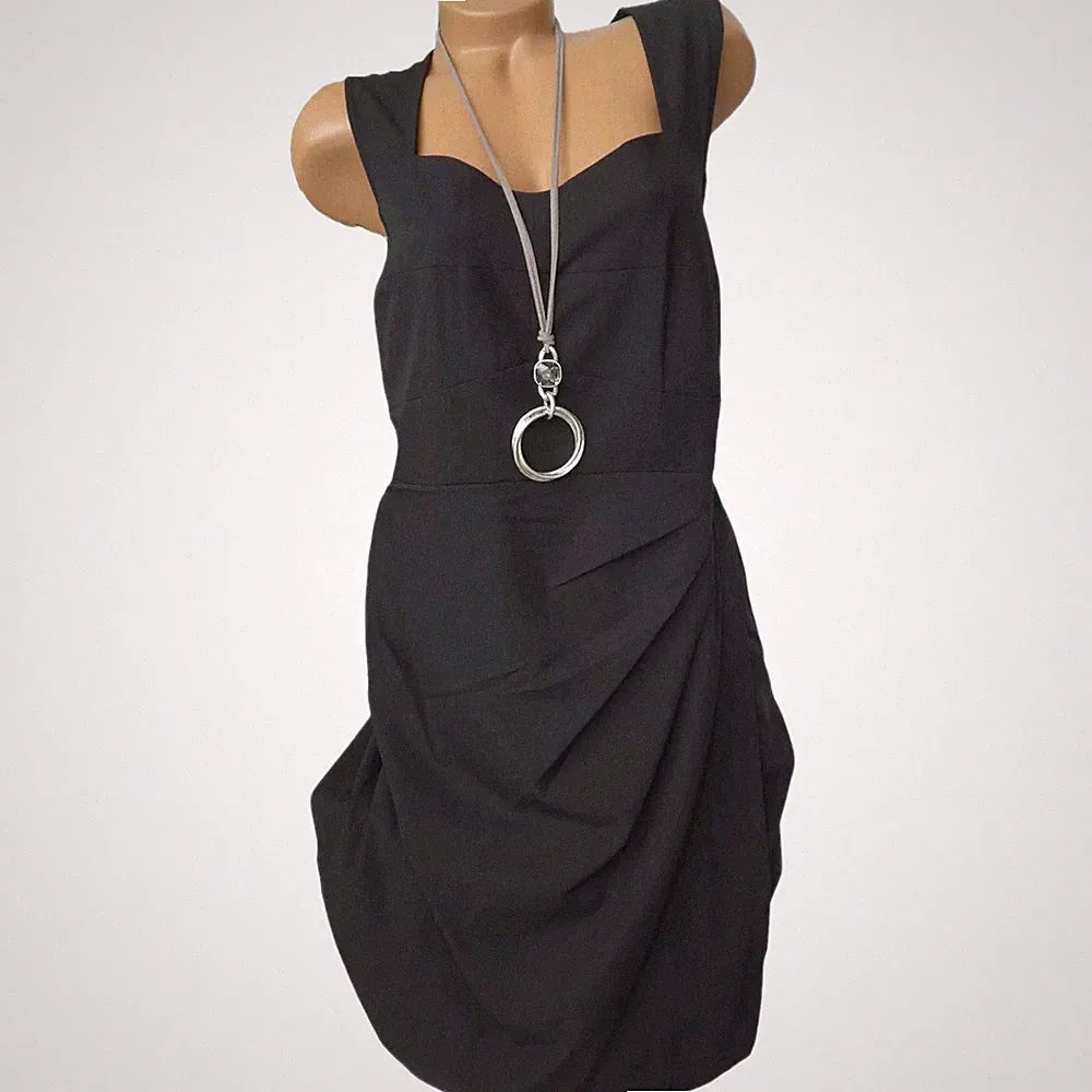 Anna Scholz for Sheego Stretch Kleid Etuikleid Gr. 40 bis 58 Schwarz (762) NEU