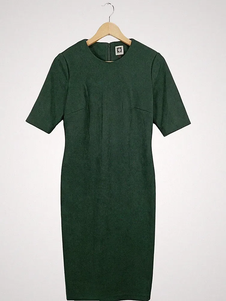 ANNE KLEIN Etuikleid Damen Kleid Gr. DE 40 dunkelgrün Elegant