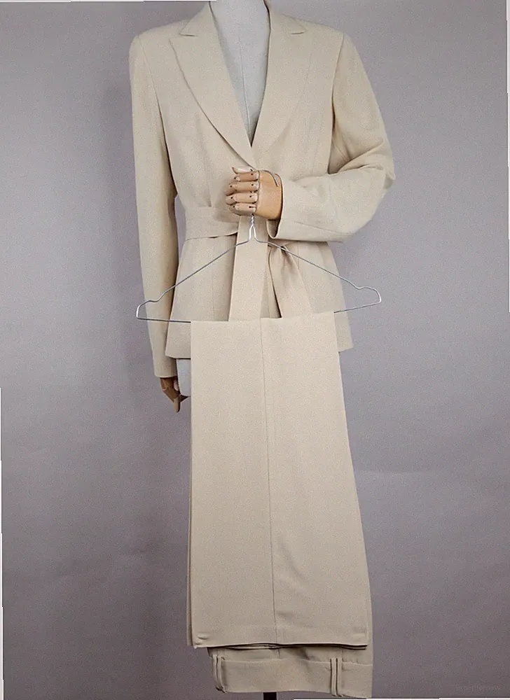 Anzug Jacke + Hose - NICO NICO beige - Made in Italy Baumwolle Viskose