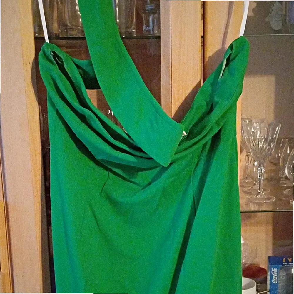 aoma Damen Kleid Grün Gr. 4XL Übergröße Etuikleid knielang Polyester unifarben