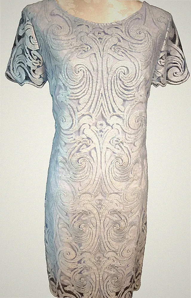 APANAGE Damen Etui Kleid Gr. 38, Spitze, Hellblau, gefüttert, NEU!